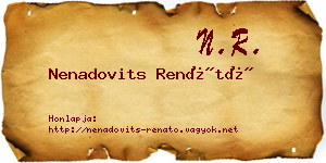 Nenadovits Renátó névjegykártya